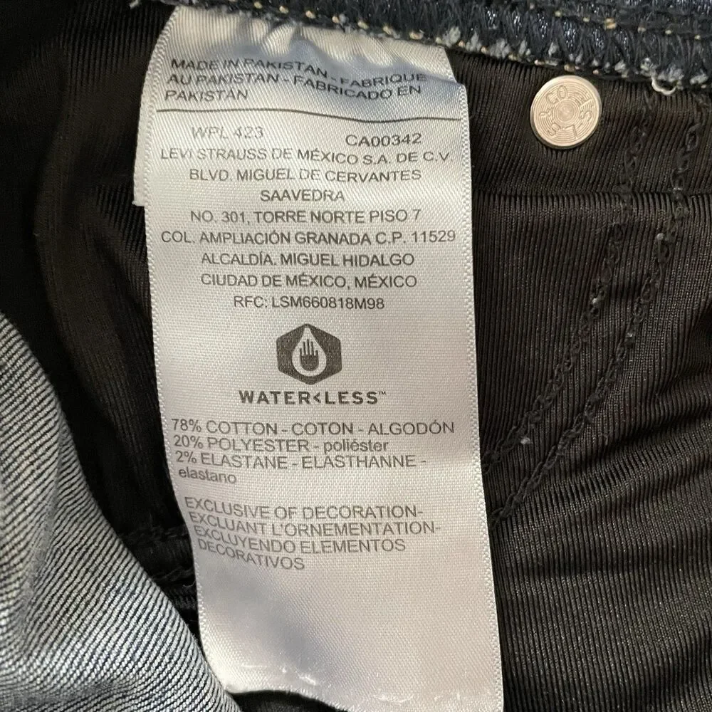 Levi Strauss Signature Pull On Skinny Jeans Women's Size 4 Blue Stretch 27‎ x 30